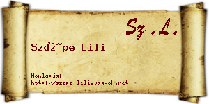 Szépe Lili névjegykártya