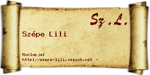 Szépe Lili névjegykártya