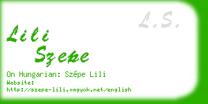 lili szepe business card
