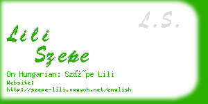 lili szepe business card